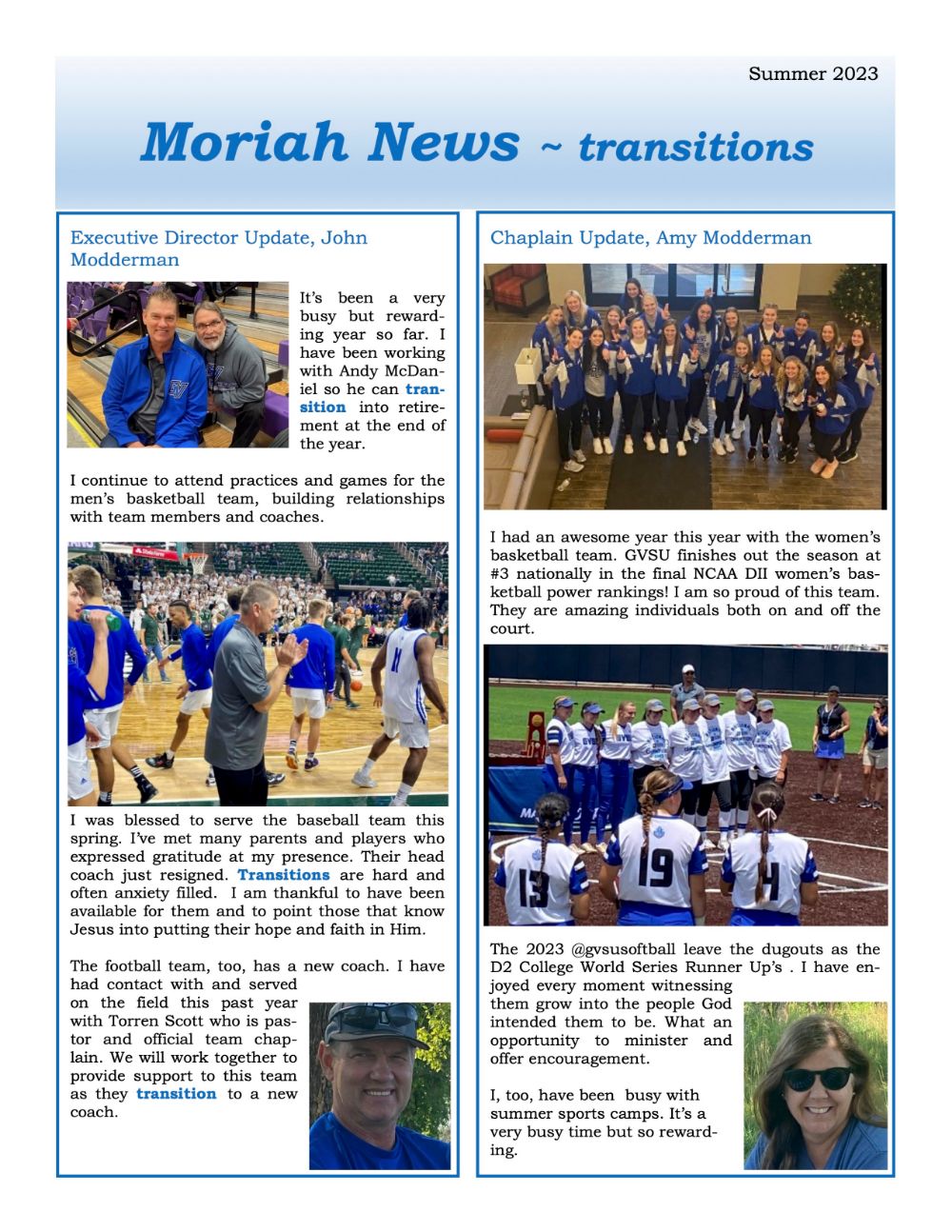 Moriah News Summer 2023